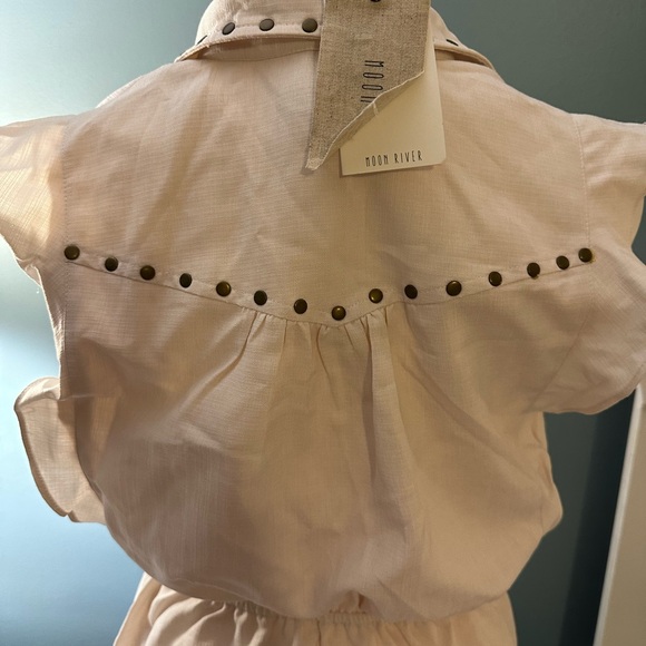 Moon River by Anthropologie Beige Polka Dot Collar Dress - Picture 7 of 10